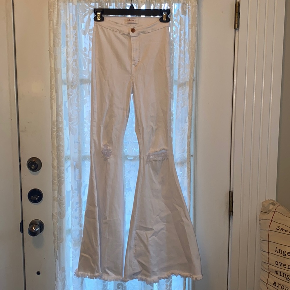 White Flare Pants